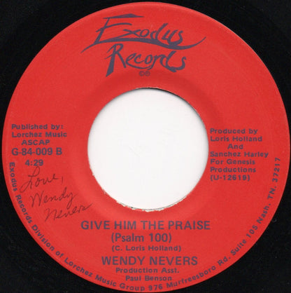 Wendy Nevers - It's Alright / When Love Comes [1984 US Original Press - Exodus G-84-009] (7inch)_2
