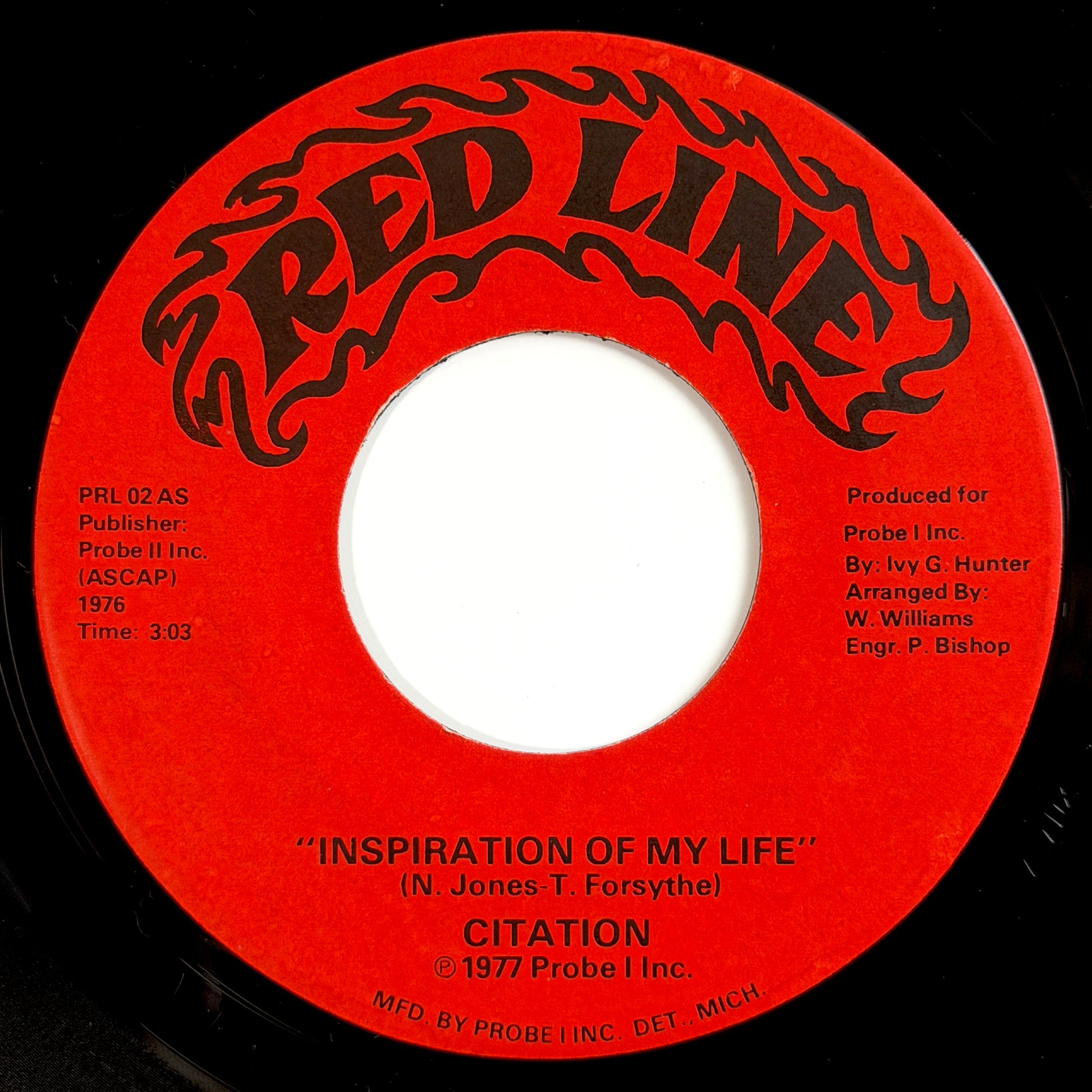 Citation - Inspiration Of My Life [1977 US Original Press - Red Line PRL 02] (7inch)_1