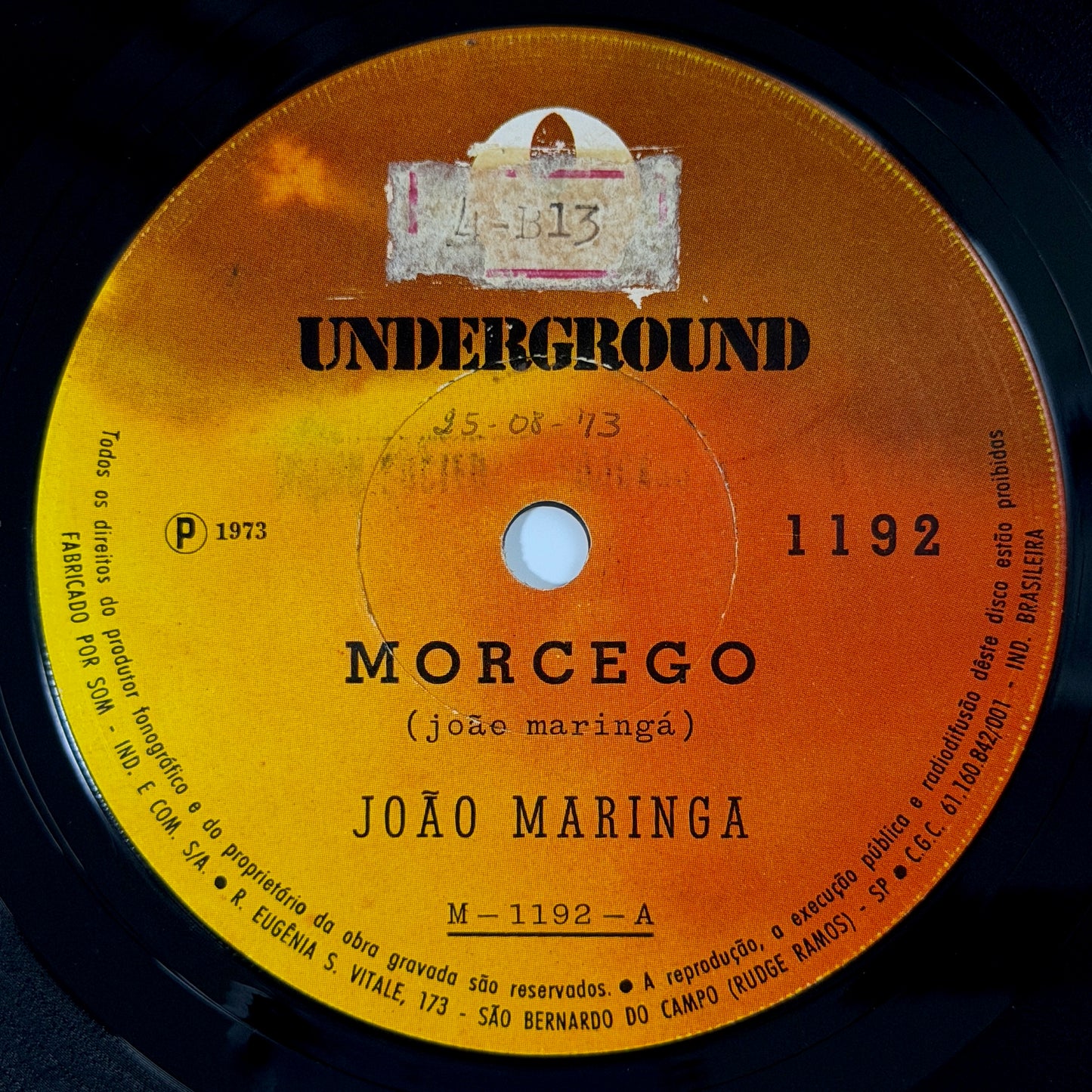 Joao Maringa - Morcego / Iselena [1973 Brazil Original Press - Underground 1192] (7inch)_1