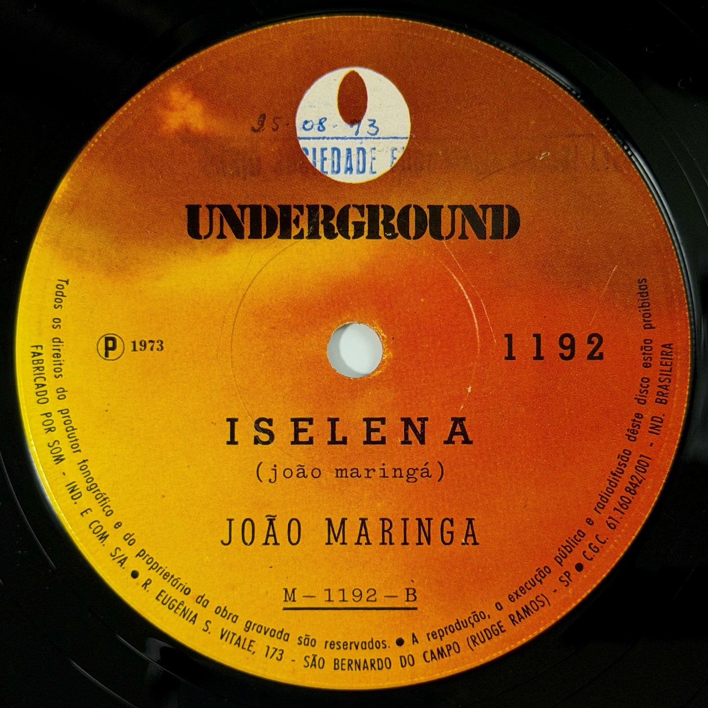 Joao Maringa - Morcego / Iselena [1973 Brazil Original Press - Underground 1192] (7inch)_2