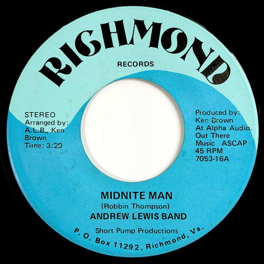 Andrew Lewis Band - Midnite Man / Holding On [1977 US Original Press - Richmond 7053-16] (7inch)_1