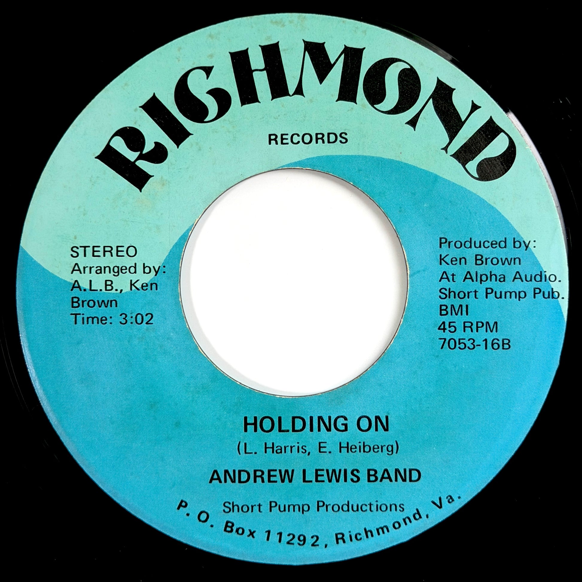 Andrew Lewis Band - Midnite Man / Holding On [1977 US Original Press - Richmond 7053-16] (7inch)_2