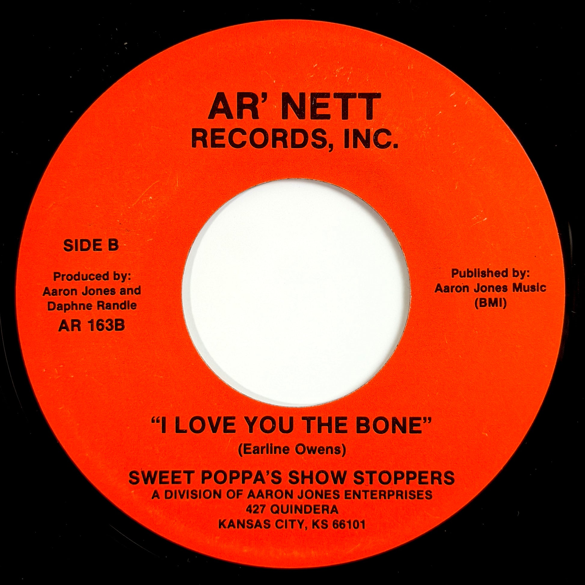 Sweet Poppa's Show Stoppers - Just Call Me Baby / I Love You The Bone [- US Original Press - Ar'nett AR 163] (7inch)_2