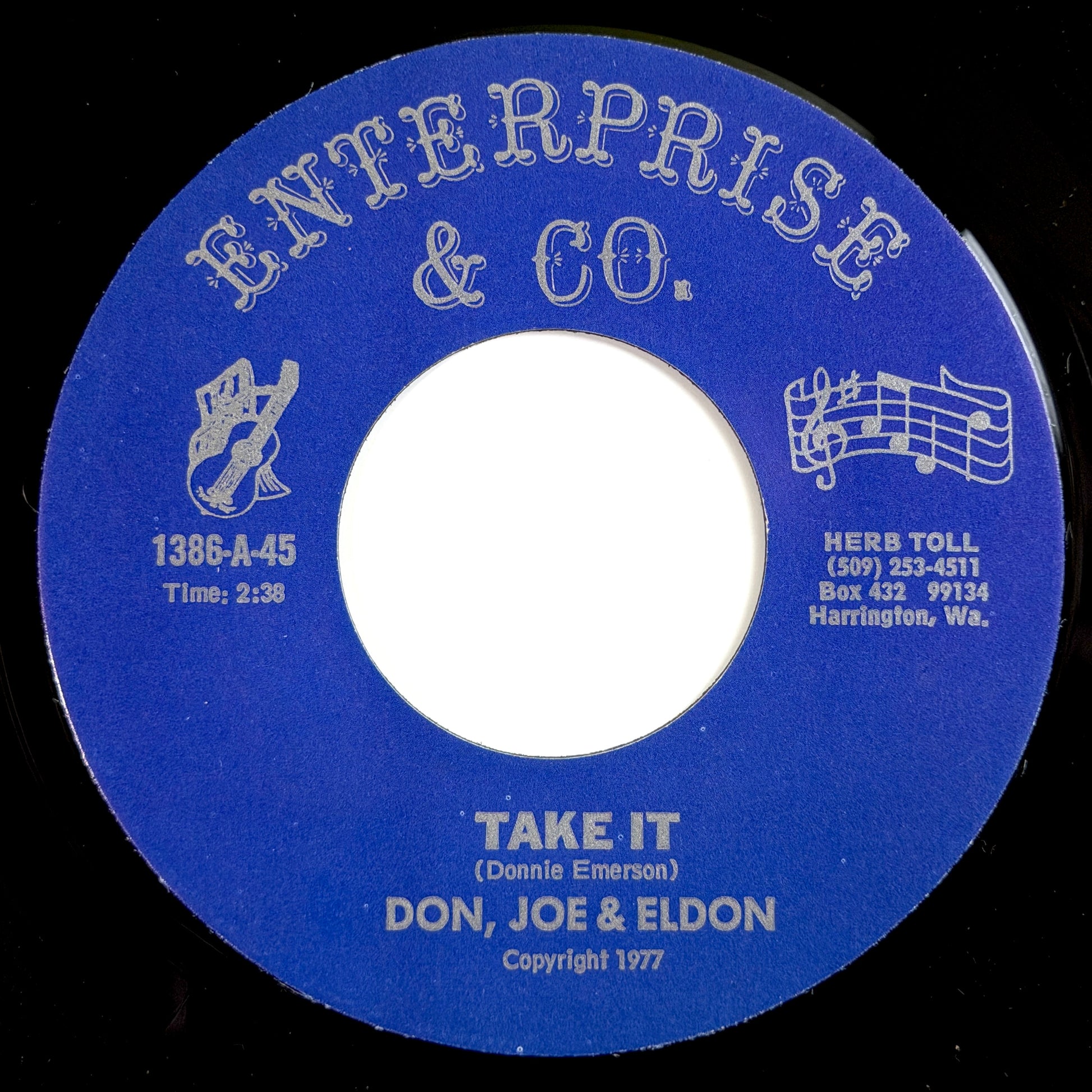 Don, Joe, & Eldon - Take It / Thoughts In My Mind [1977 US Original Press - Enterprise & Co. 1386] (7inch)_1