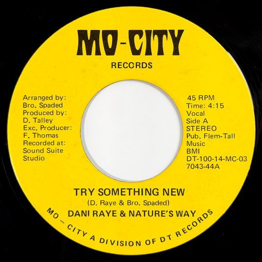 Dani Raye & Nature's Way - Try Something New / Clouds On A Sunny Day [1977 US Original Press - Mo-City 101] (7inch)_1