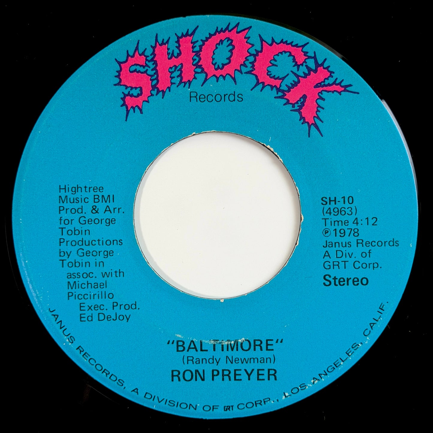 Ron Preyer - Baltimore / If You Don't Want My Love [1979 US Original Press - Shock SH-10] (7inch)_1