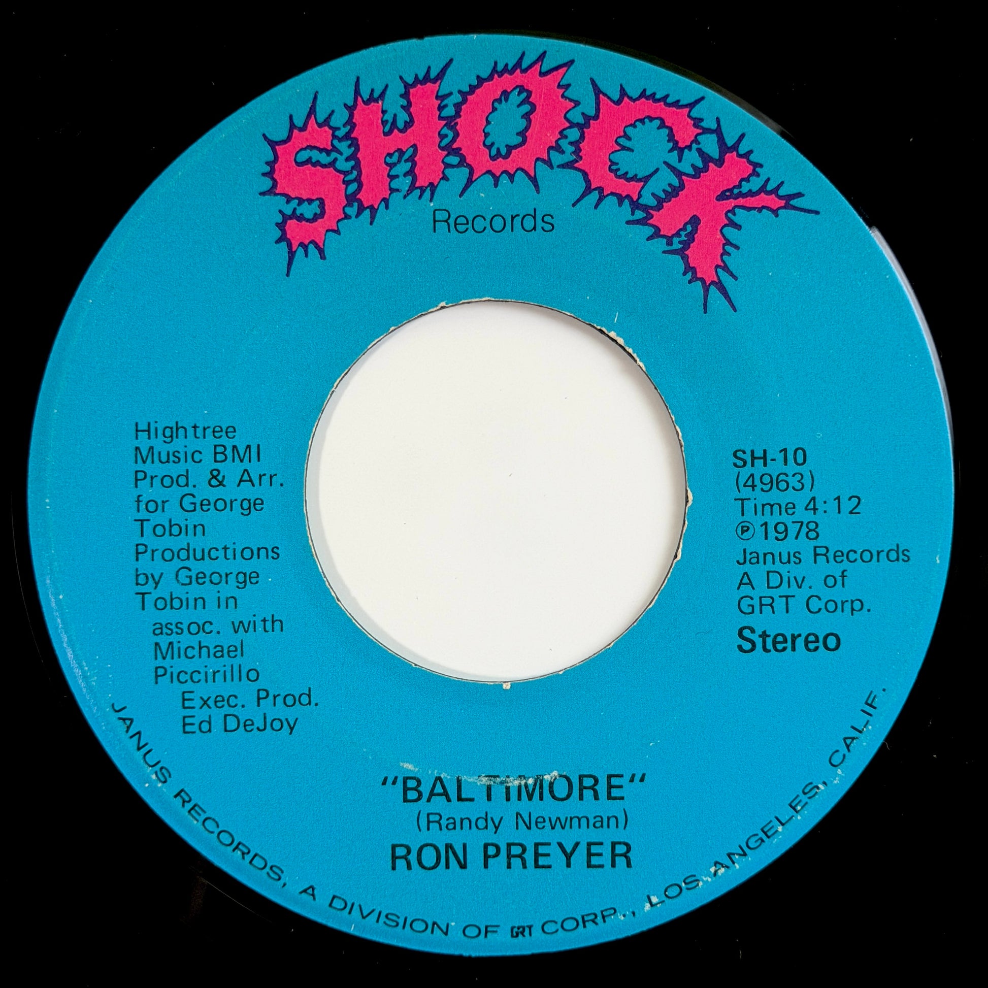 Ron Preyer - Baltimore / If You Don't Want My Love [1979 US Original Press - Shock SH-10] (7inch)_1