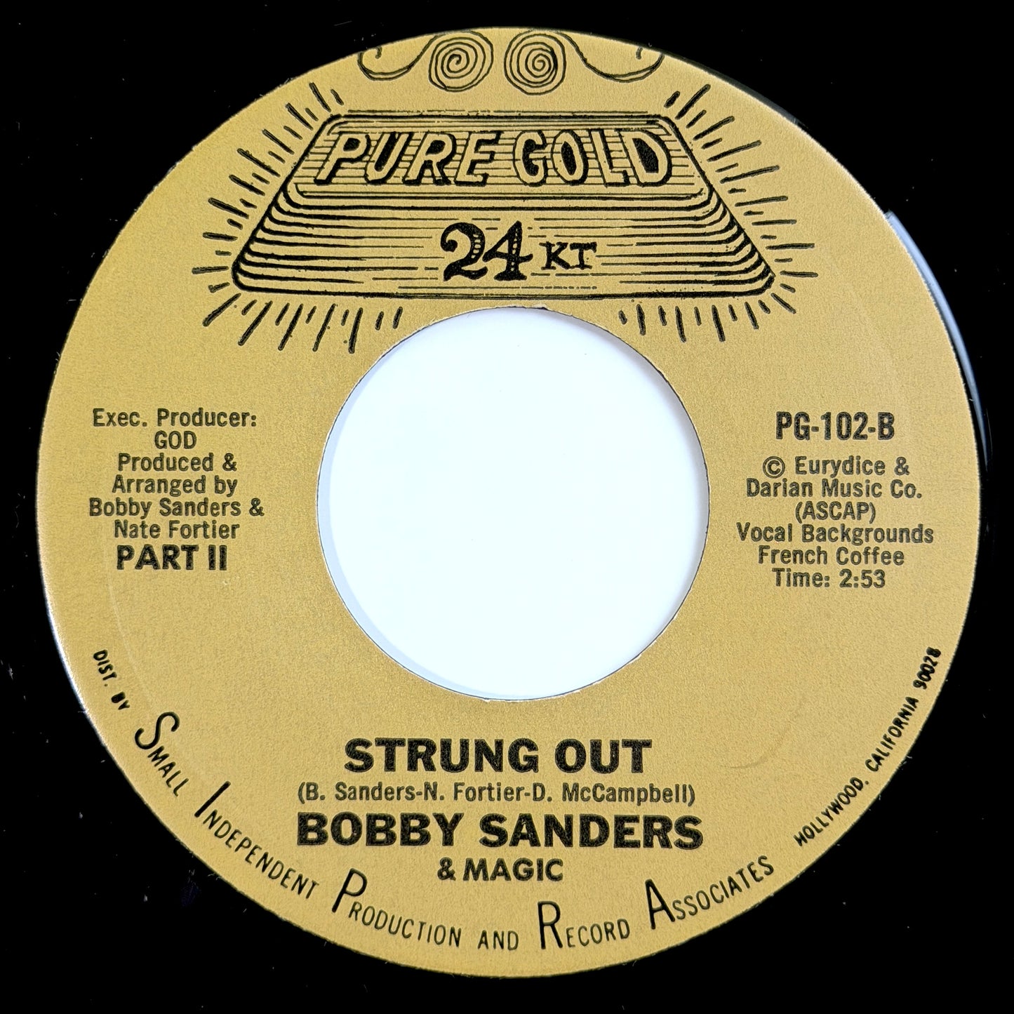 Bobby Sanders & Magic - Strung Out / Part 2 [1976 US Original Press - Pure Gold 24kt PG-102] (7inch)_2