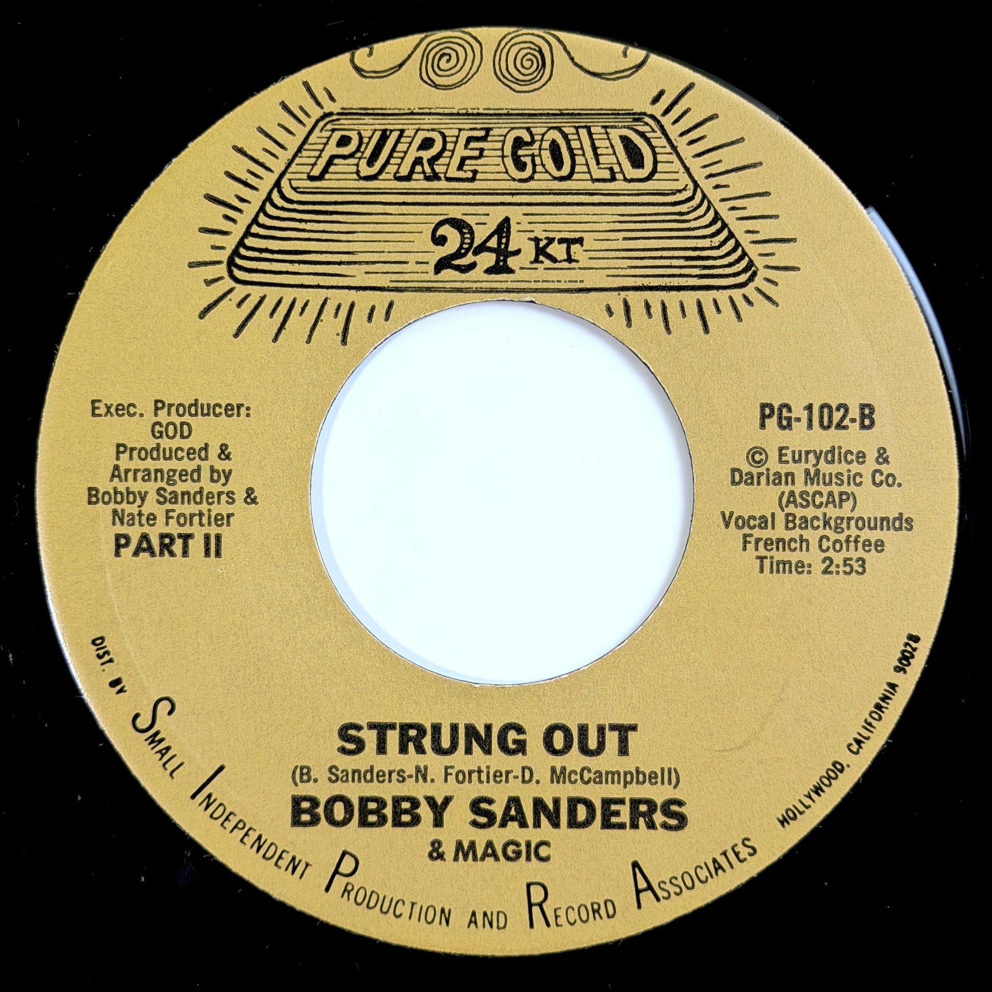 Bobby Sanders & Magic - Strung Out / Part 2 [1976 US Original Press - Pure Gold 24kt PG-102] (7inch)_2