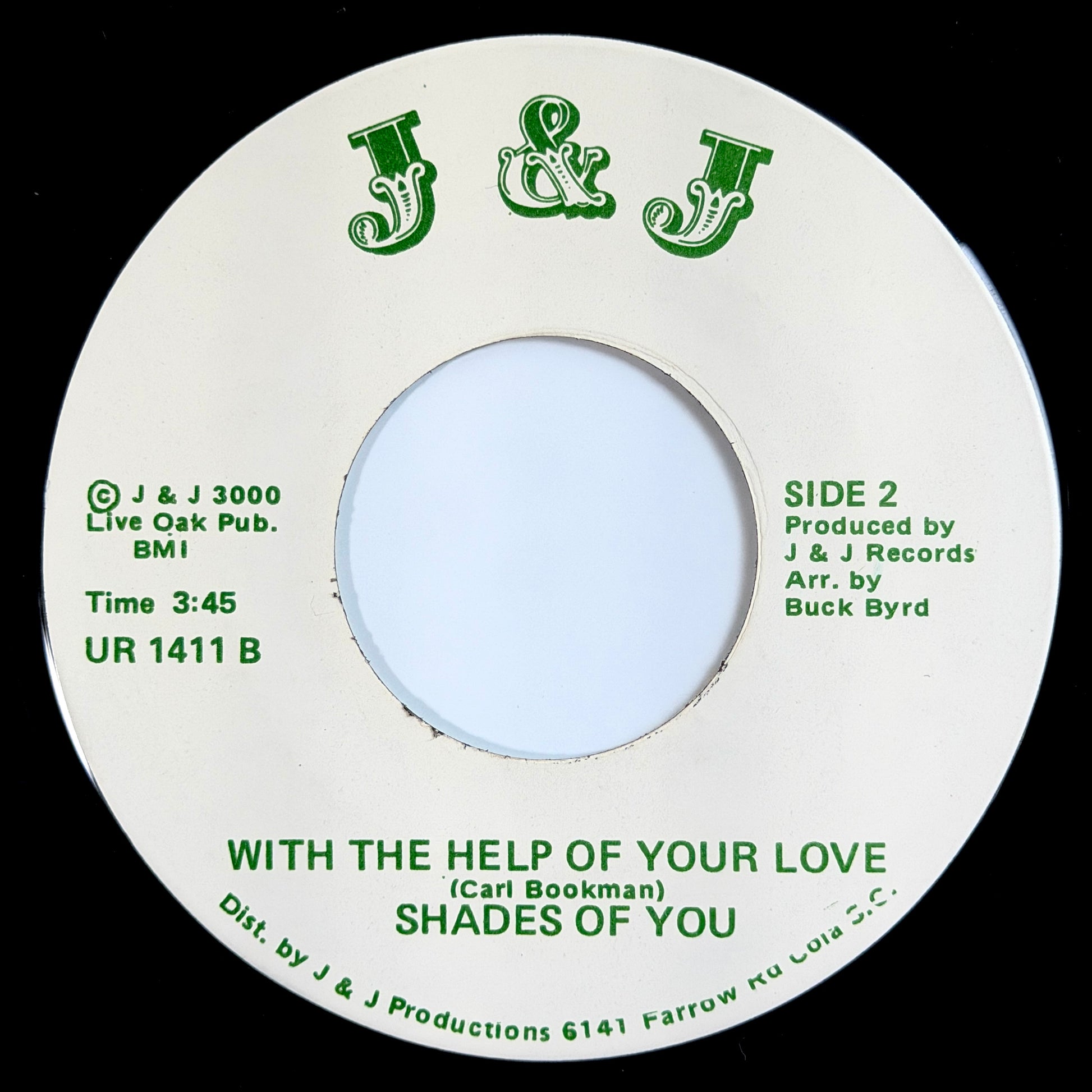 Shades Of You - Get Up On Yourself / With The Help Of Your Love [1979 US Original Press - J & J UR 1411] (7inch)_2