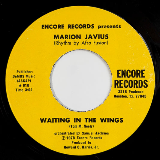 Marion Javius - Waiting In The Wings / A Fool's Love Song [1978 US Original Press - Encore #618] (7inch)_1