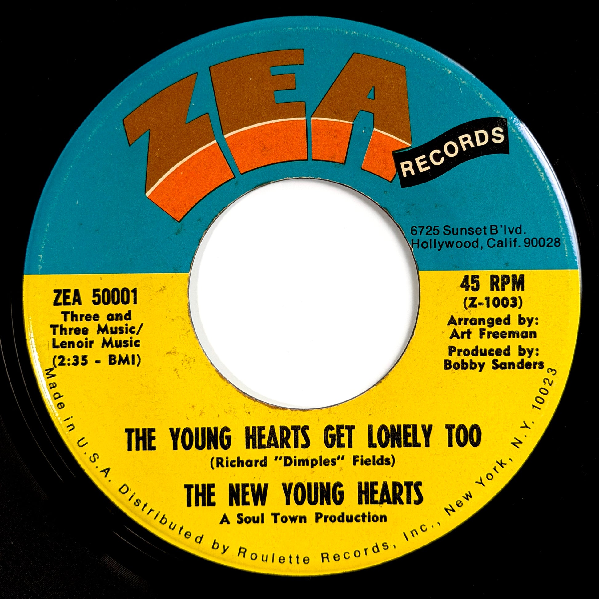New Young Hearts - Young Hearts Get Lonely Too / Why Do You Have To Go? [1970 US Original Press - Zea ZEA 50001] (7inch)_1