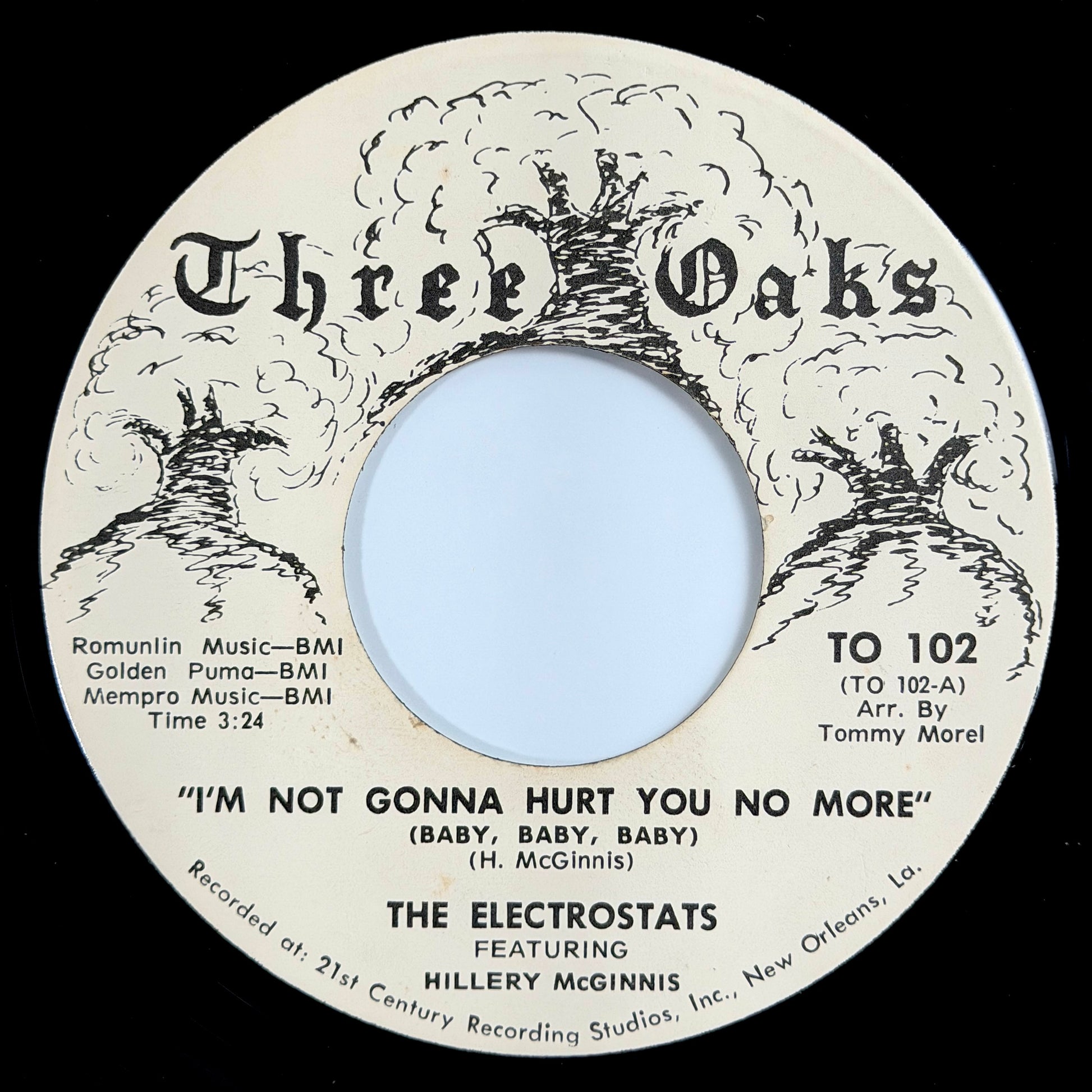 Electrostats featuring Hillery McGinnis - I'm Not Gonna Hurt You No More / Setting The Mood [- US Original Press - Three Oaks 102] (7inch)_1