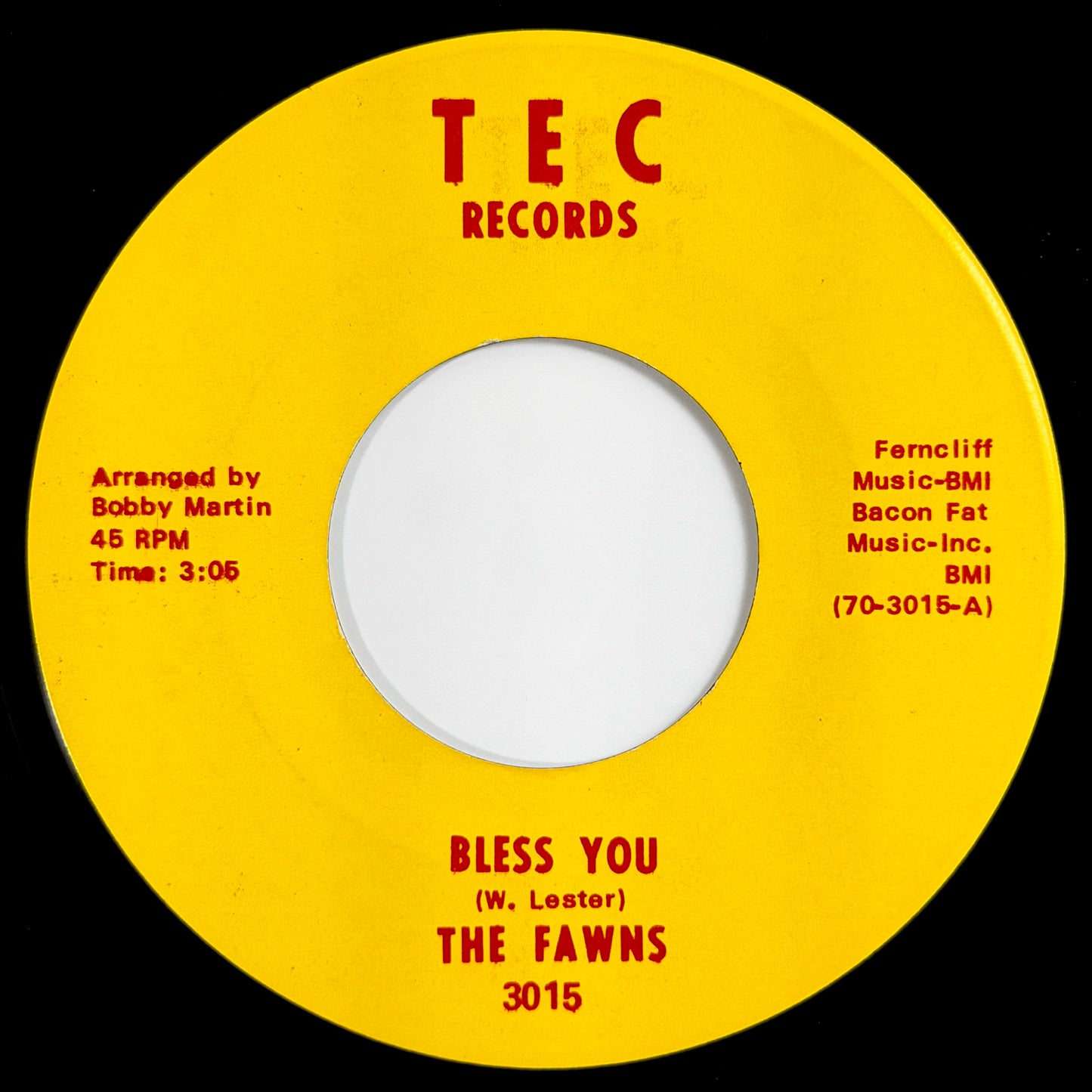 Fawns - Bless You / Girl In Trouble [1970 US Original Press - Tec 3015] (7inch)_1