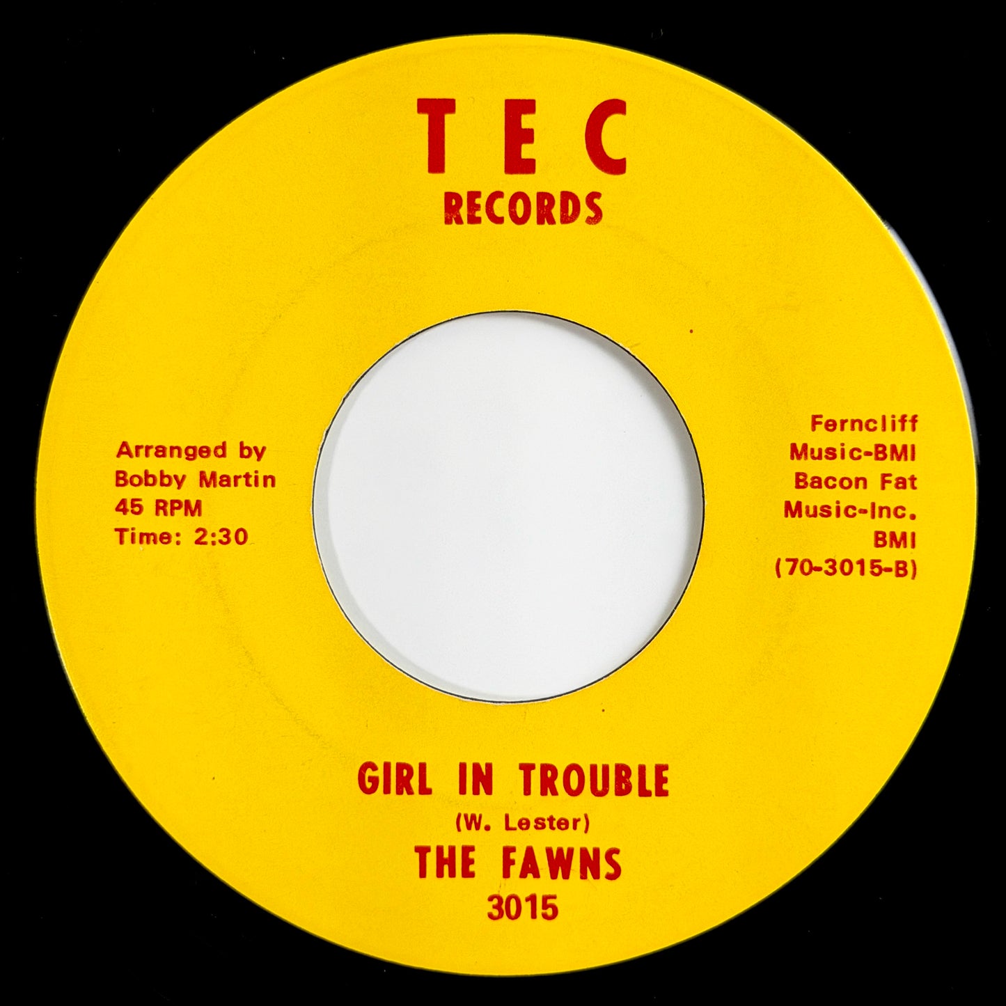Fawns - Bless You / Girl In Trouble [1970 US Original Press - Tec 3015] (7inch)_2