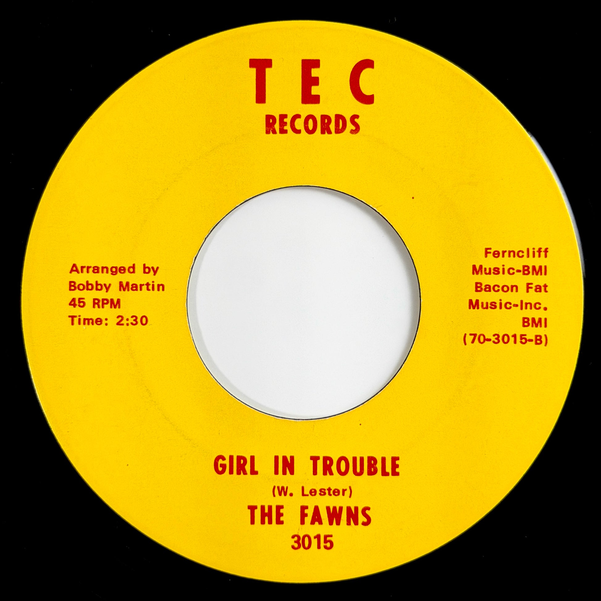 Fawns - Bless You / Girl In Trouble [1970 US Original Press - Tec 3015] (7inch)_2
