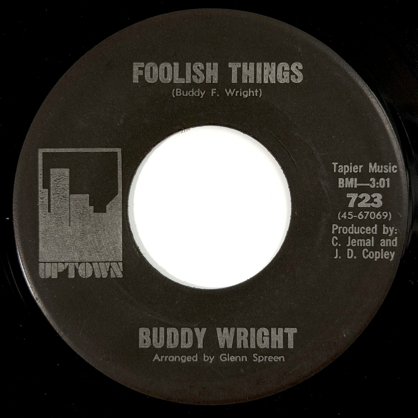 Buddy Wright - Foolish Things / Tears On My Pillow [1965 US Original Press - Uptown 723] (7inch)_1