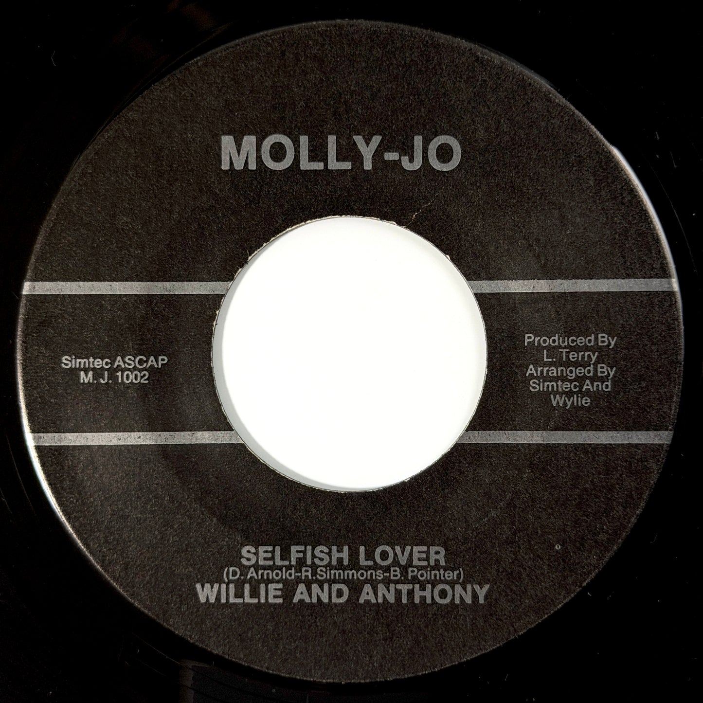 Willie and Anthony - One Hand (Wash The Other) / Selfish Lover [- US Original Press - Molly-Jo M. J. 1001] (7inch)_2