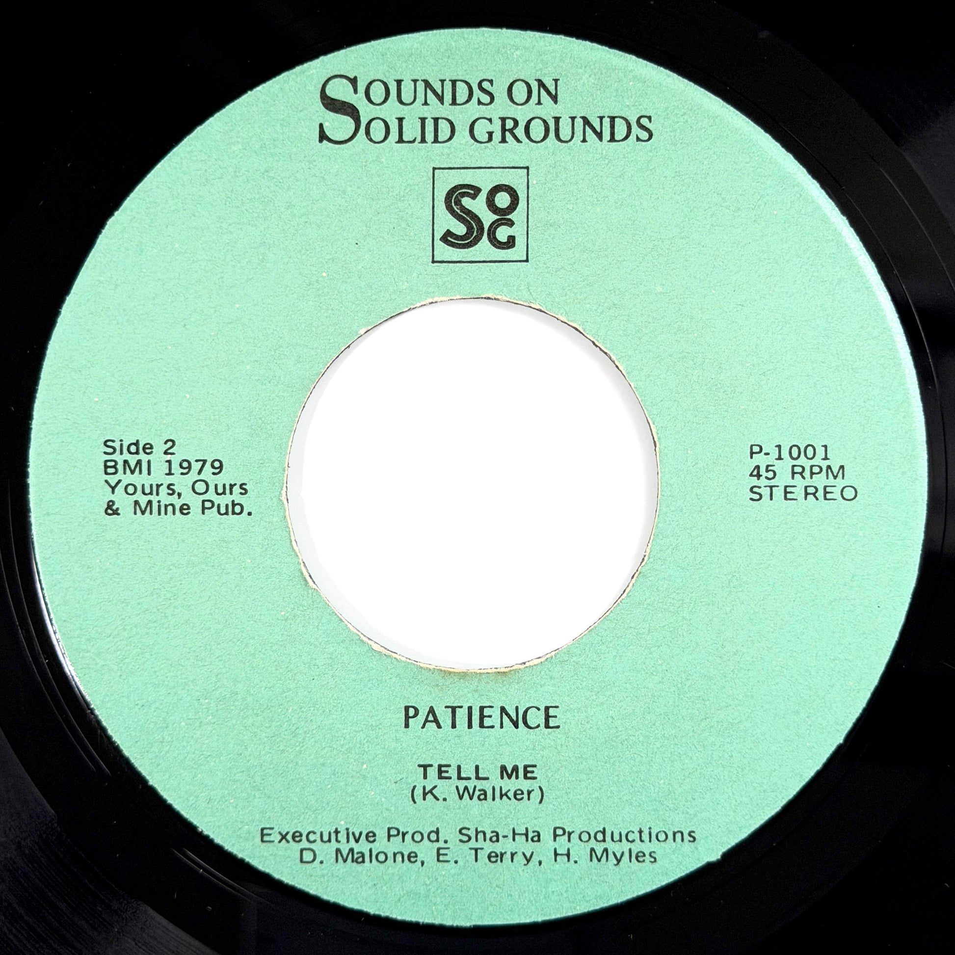 Patience - This Is All I Can Say / Tell Me [1979 US Original Press - Sounds On Solid Grounds P-1001] (7inch)_2