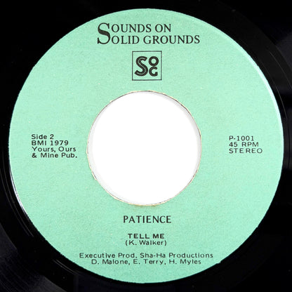 Patience - This Is All I Can Say / Tell Me [1979 US Original Press - Sounds On Solid Grounds P-1001] (7inch)_2