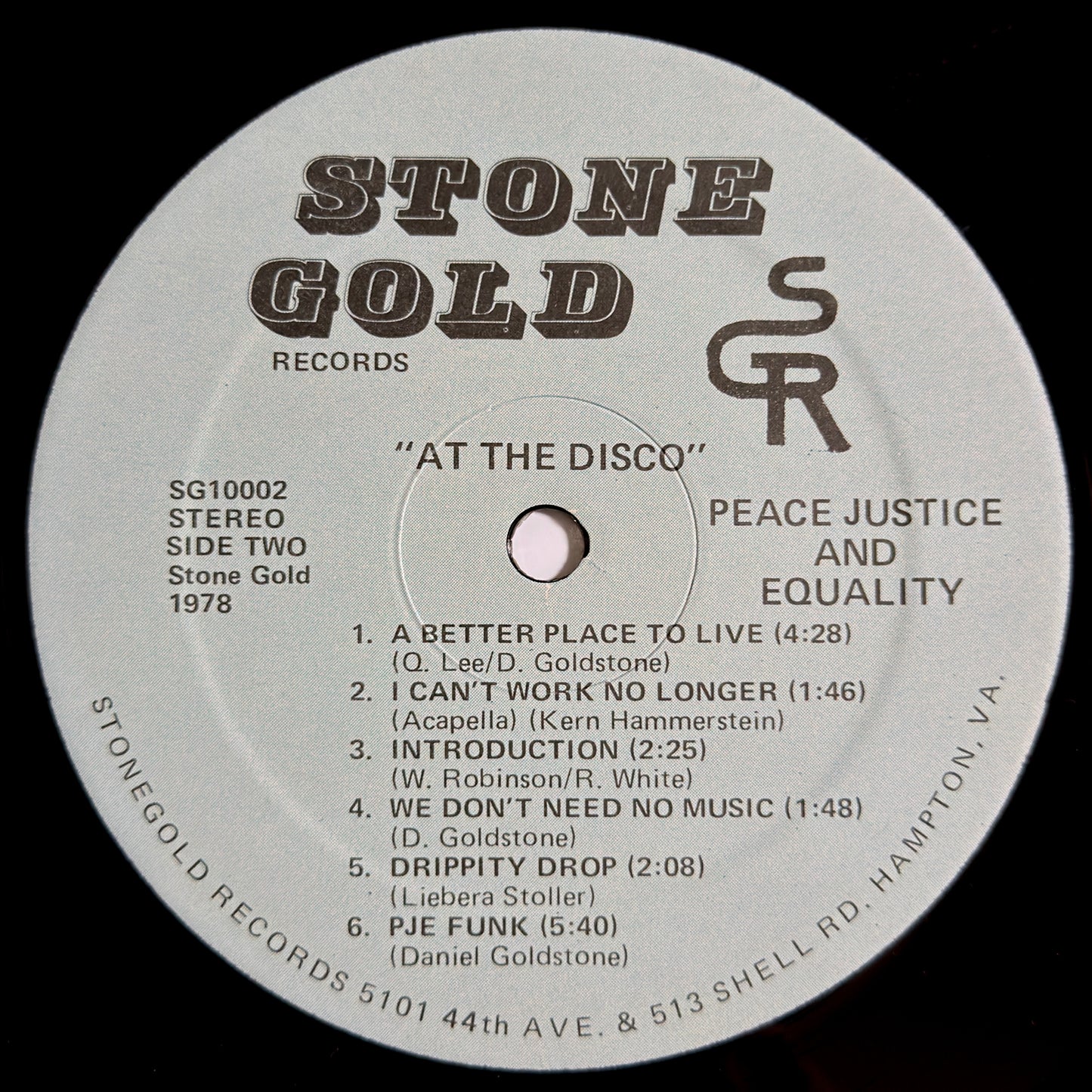 Peace, Justice & Equality - At The Disco [1979 US Original Press - Stone Gold SG 10002] (LP)_4