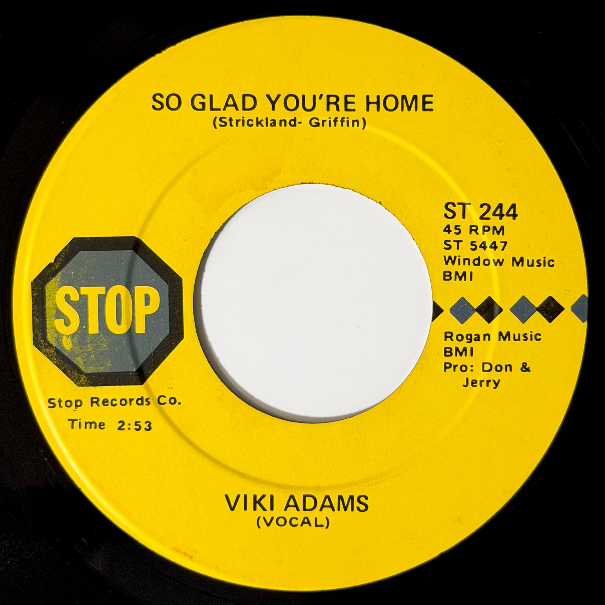 Viki Adams - I'm Drowning / So Glad You're Home [1969 US Original Press - Stop ST 244] (7inch)_1
