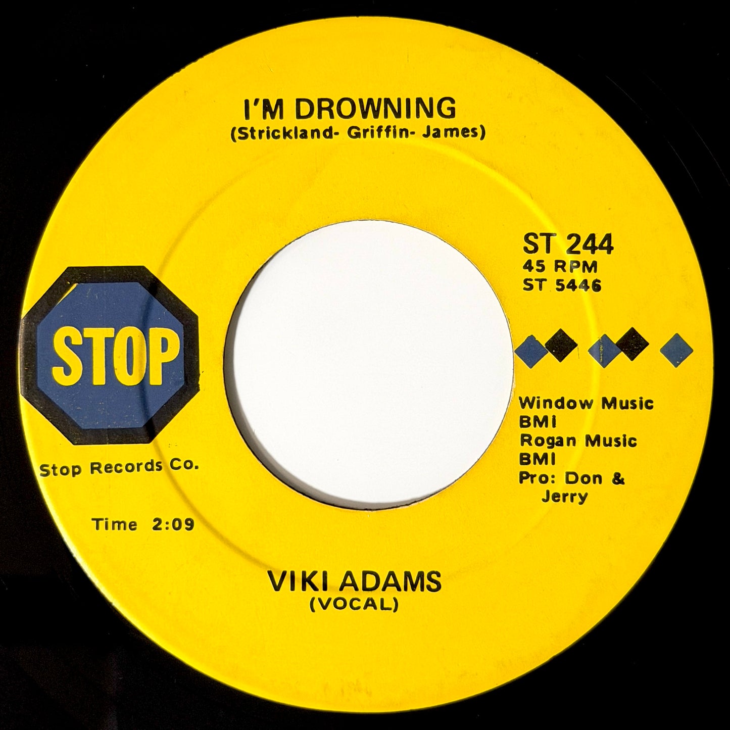 Viki Adams - I'm Drowning / So Glad You're Home [1969 US Original Press - Stop ST 244] (7inch)_2
