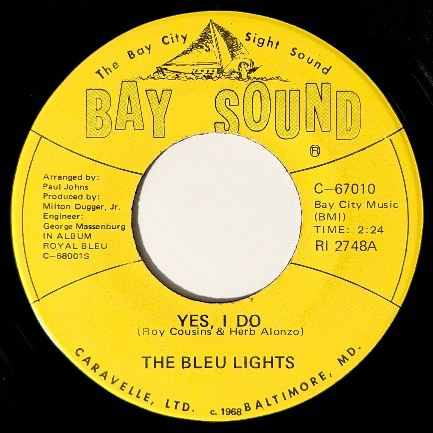 Bleu Lights - Yes, I Do / End Of My Dreams [1968 US Original Press - Bay Sound C-67010] (7inch)_1