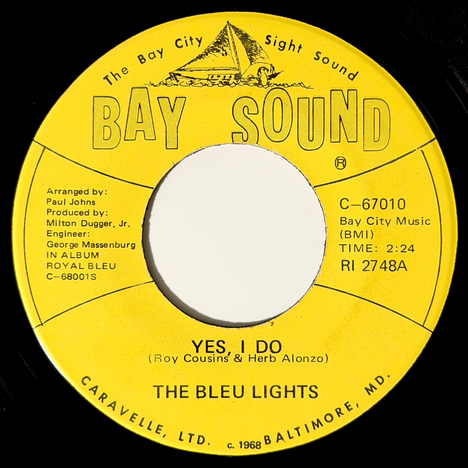 Bleu Lights - Yes, I Do / End Of My Dreams [1968 US Original Press - Bay Sound C-67010] (7inch)_1