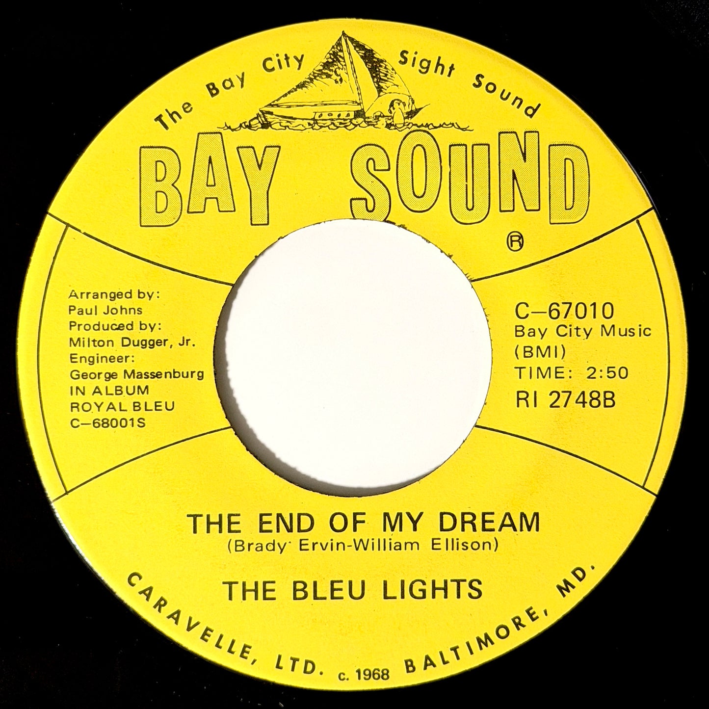 Bleu Lights - Yes, I Do / End Of My Dreams [1968 US Original Press - Bay Sound C-67010] (7inch)_2