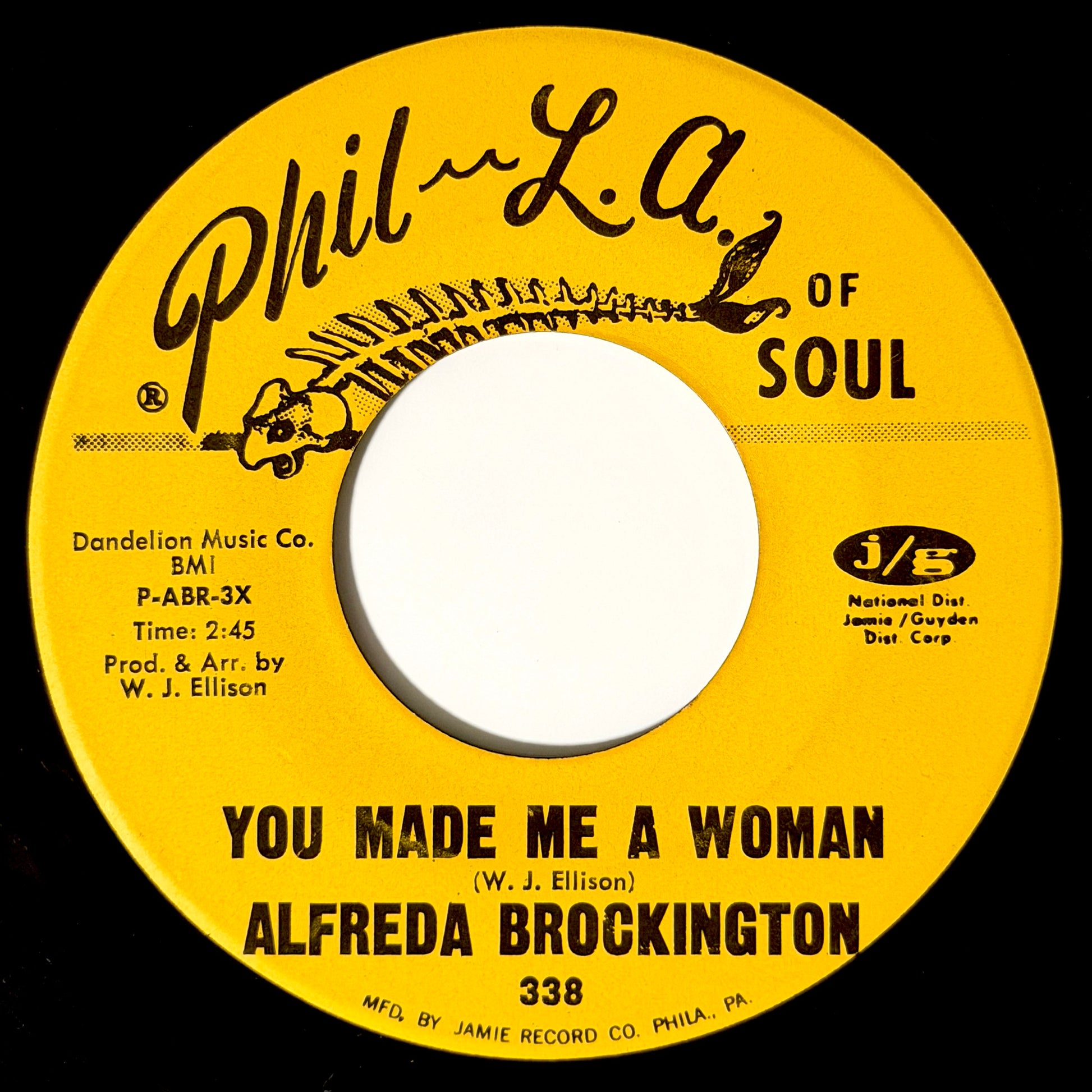 Alfreda Brockington - You Made Me A Woman / Crushing Me [1970 US Original Press - Phil L.A. Of Soul 338] (7inch)_1