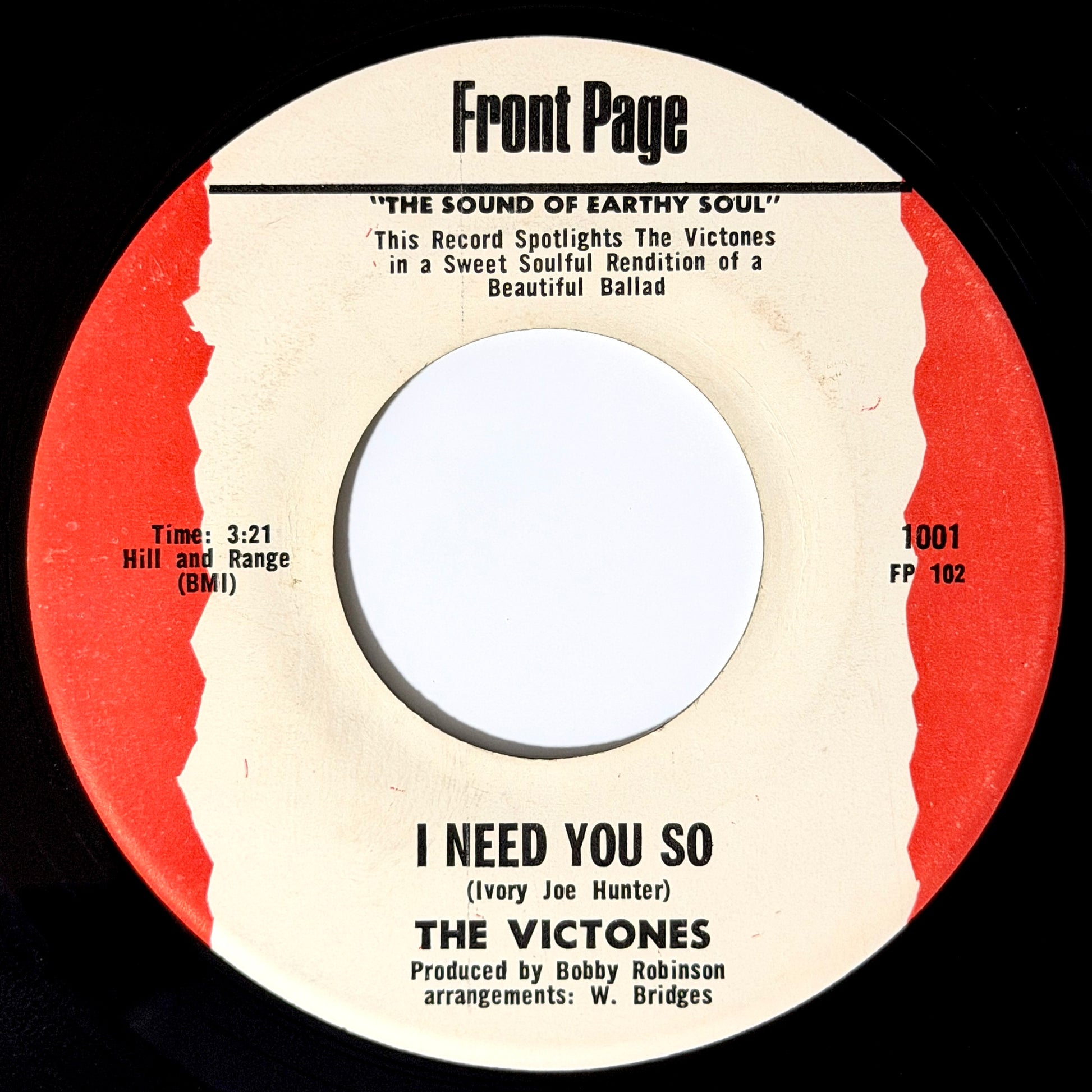 Victones - I Need You So / My Baby Changes [1970 US Original Press - Front Page 101] (7inch)_1