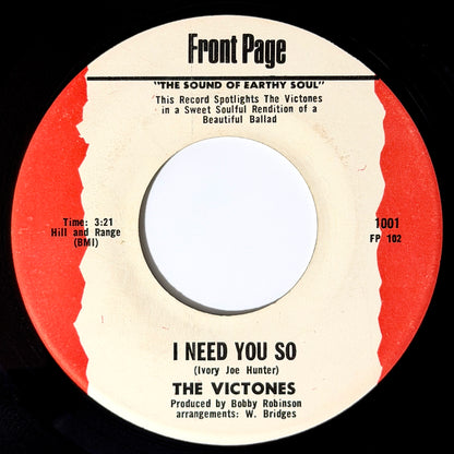 Victones - I Need You So / My Baby Changes [1970 US Original Press - Front Page 101] (7inch)_1