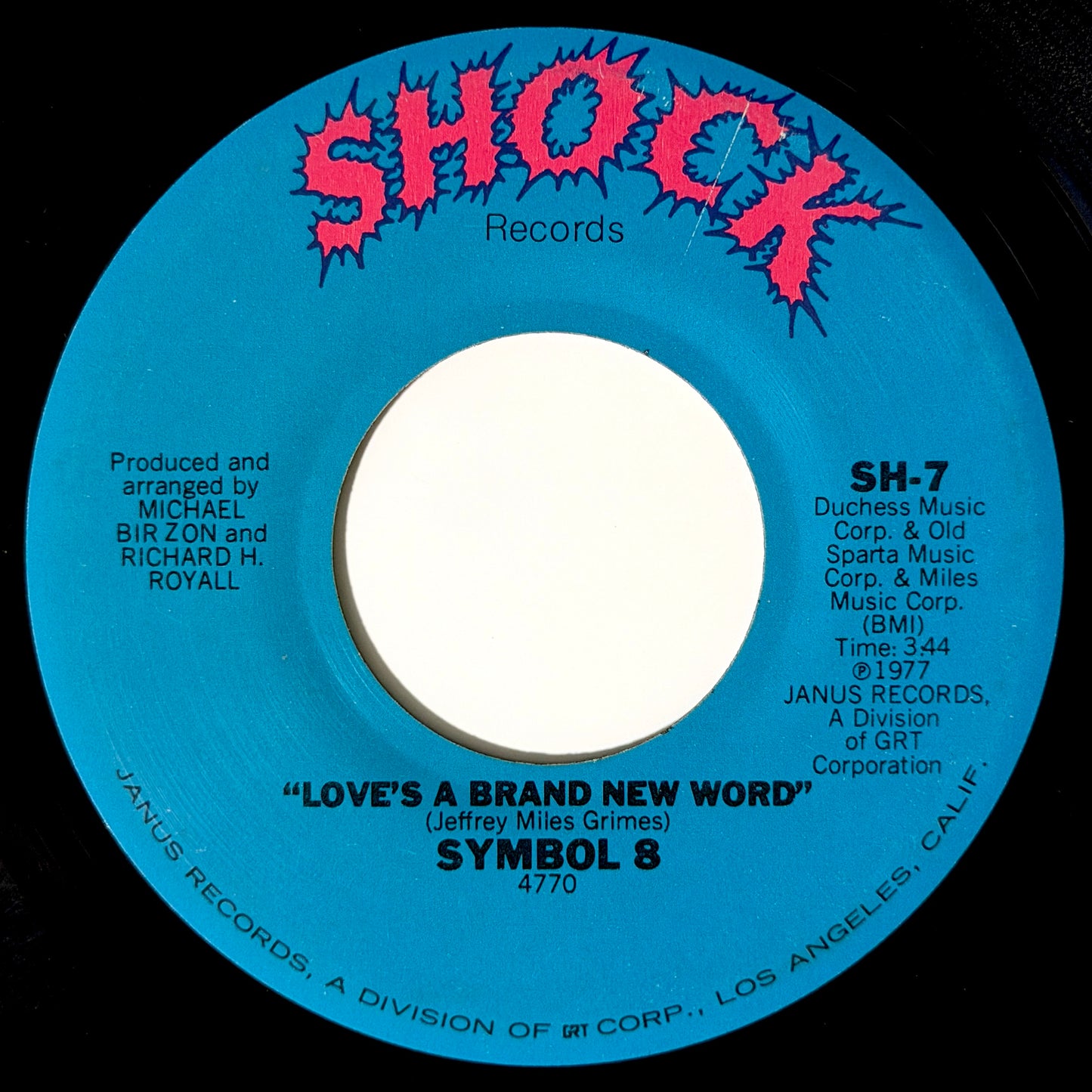 Symbol 8 - Prisoner / Love's A Brand New Word [1977 US Original Press - Shock SH-7] (7inch)_1