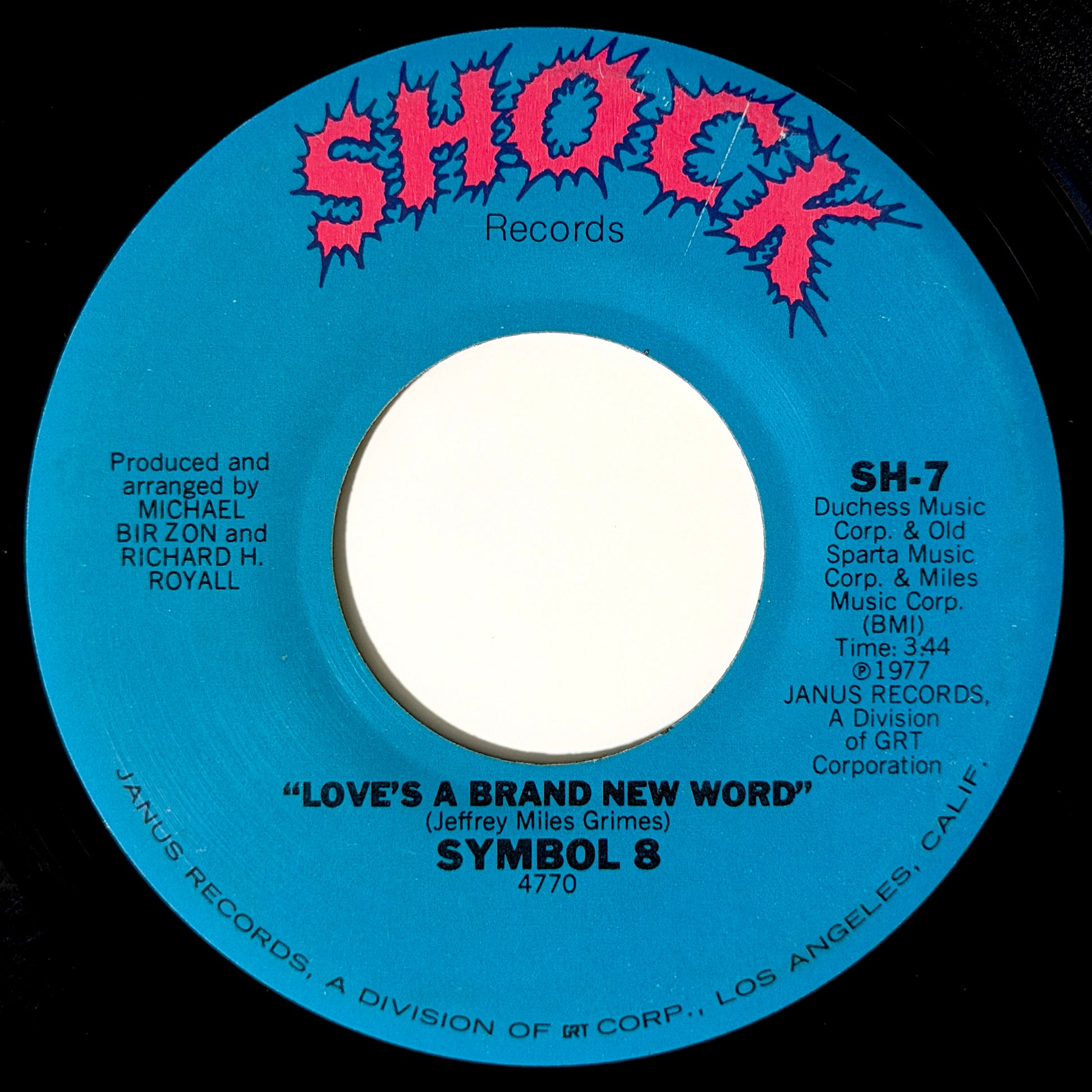 Symbol 8 - Prisoner / Love's A Brand New Word [1977 US Original Press - Shock SH-7] (7inch)_1