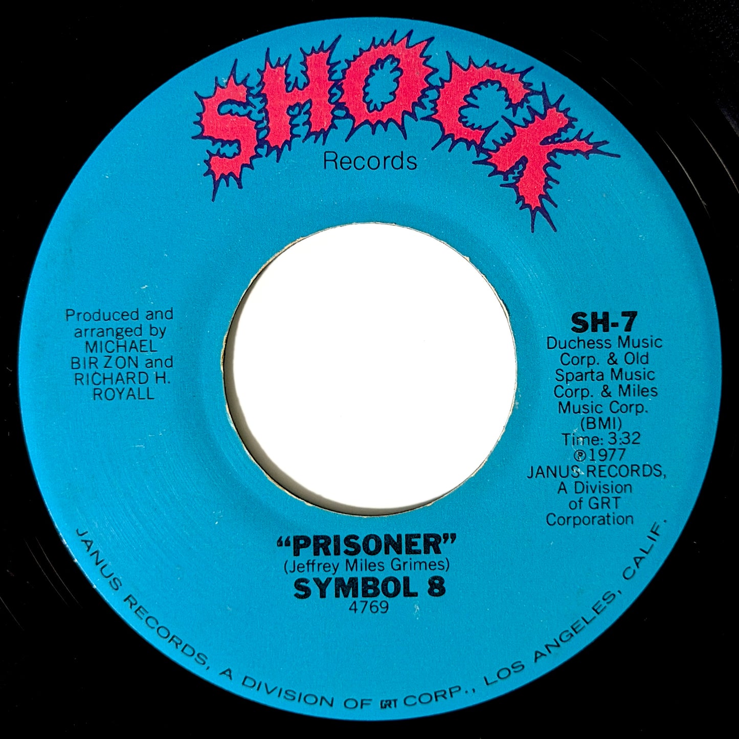 Symbol 8 - Prisoner / Love's A Brand New Word [1977 US Original Press - Shock SH-7] (7inch)_2