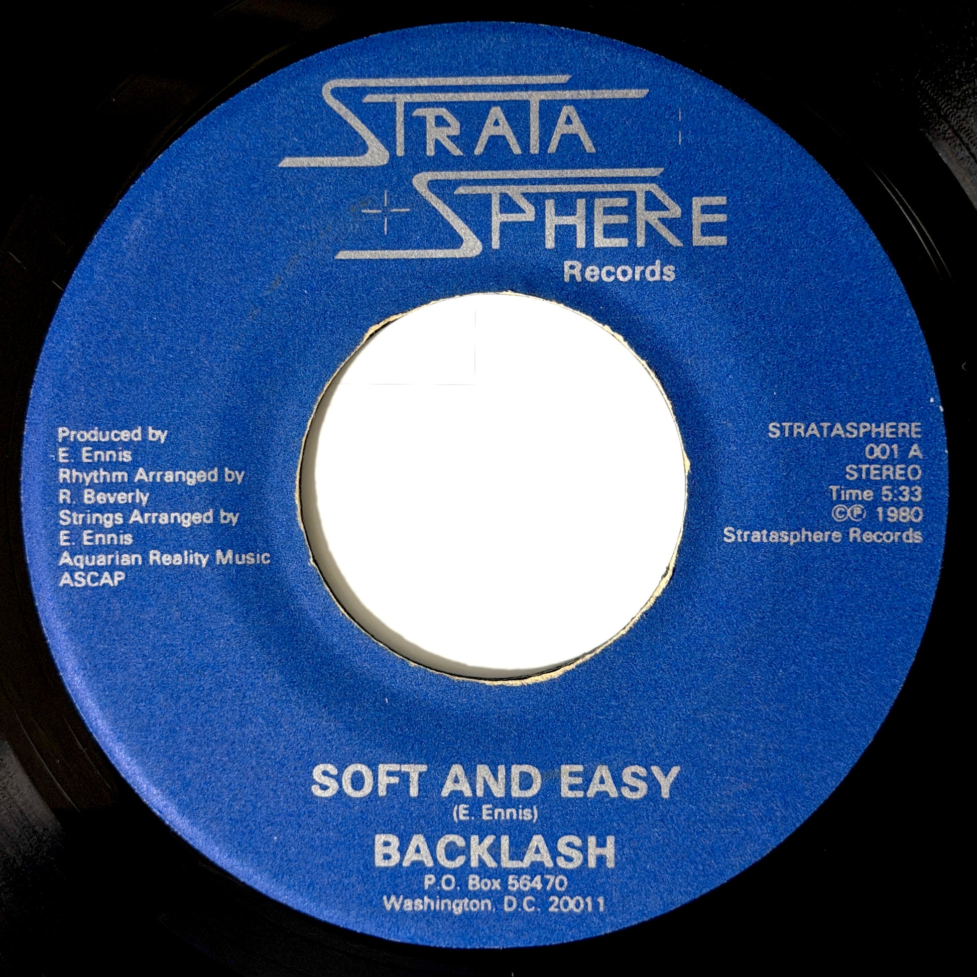 Backlash - Soft And Easy / Rapids [1980 US Original Press - Strata Sphere 001] (7inch)_1