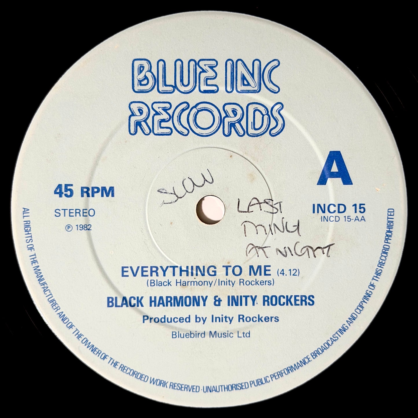 Black Harmony - Stop Lying / Everything To Me [1982 UK Original Press - Blue Inc INCD 15] (12inch)_2