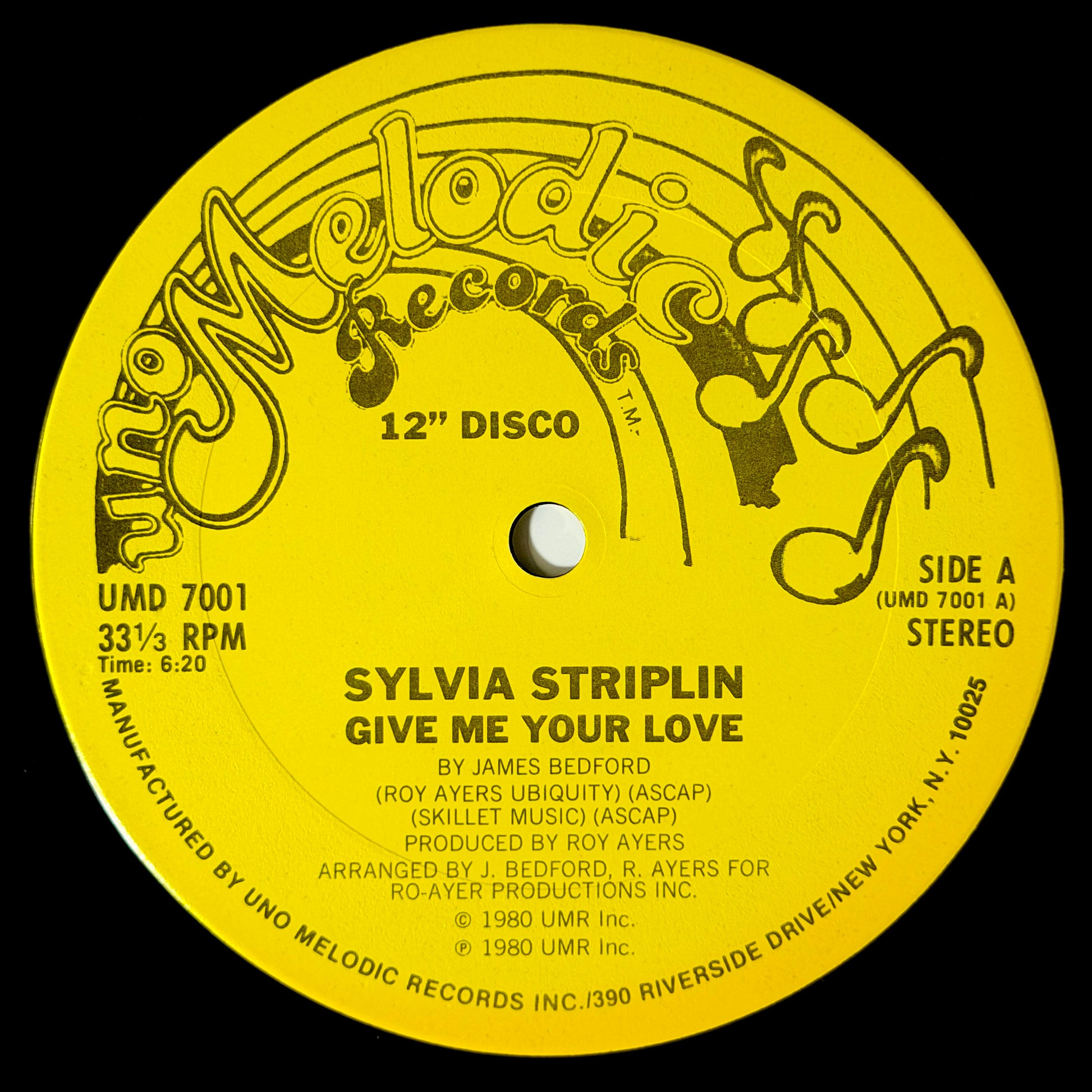 Sylvia Striplin - Give Me Your Love / You Can't Turn Me Away [1980 US Original Press - Uno Melodic UMD 7001] (12inch)_1