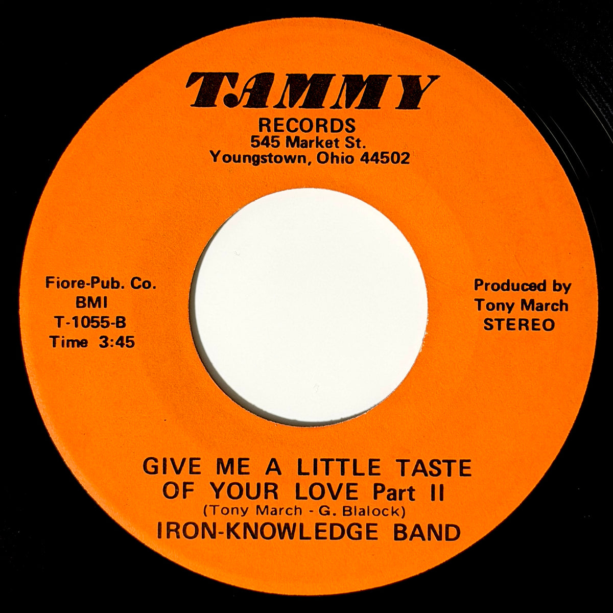 Iron-Knowledge Band - Give Me A Little Taste Of Your Love (Part 1) / (Part 2) [- US Press | Orange Label - Tammy T-1055] (7inch)_2