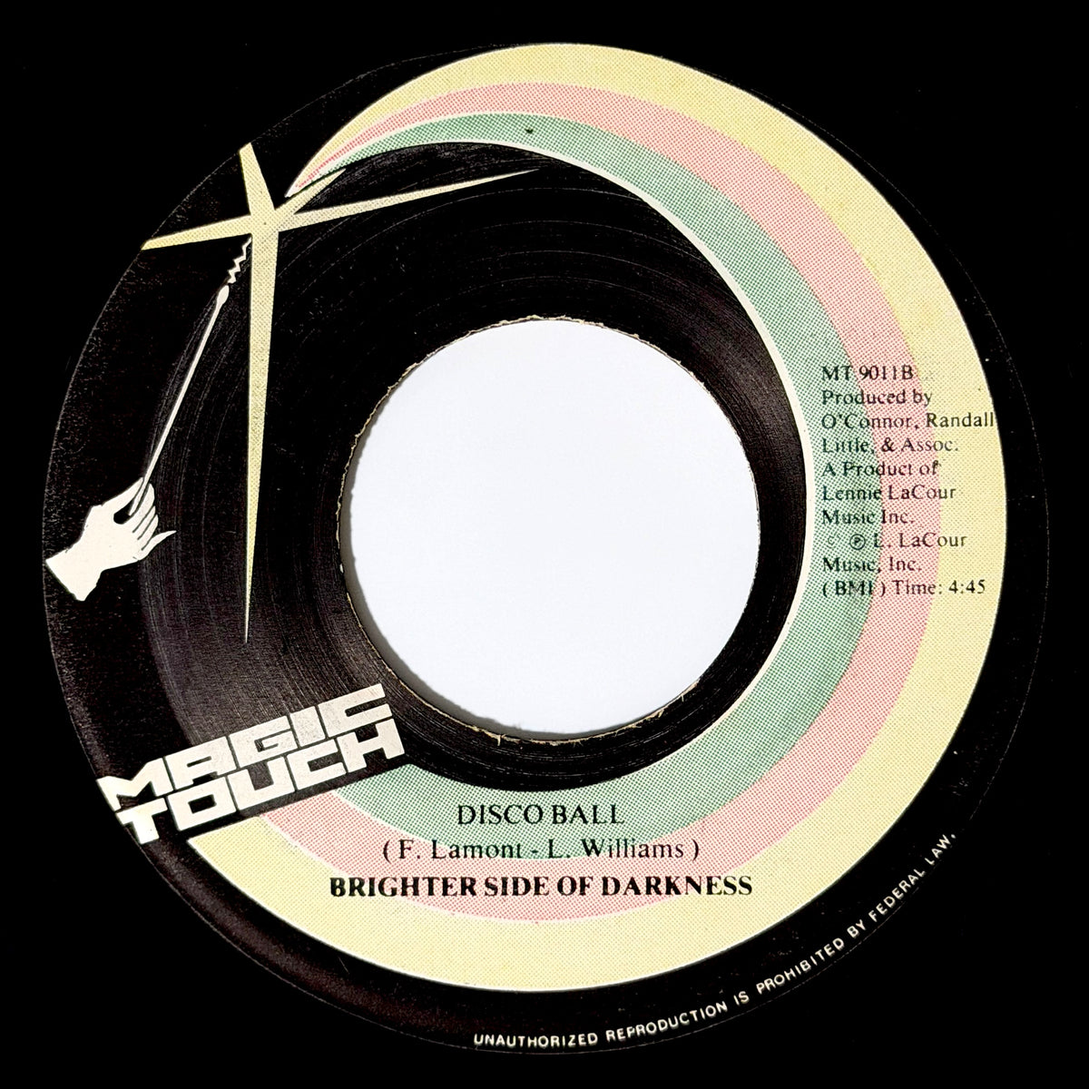 Brighter Side Of Darkness - He Made You Mine / Disco Ball [1978 US Original Press - Magic Touch MT-9011] (7inch)_2