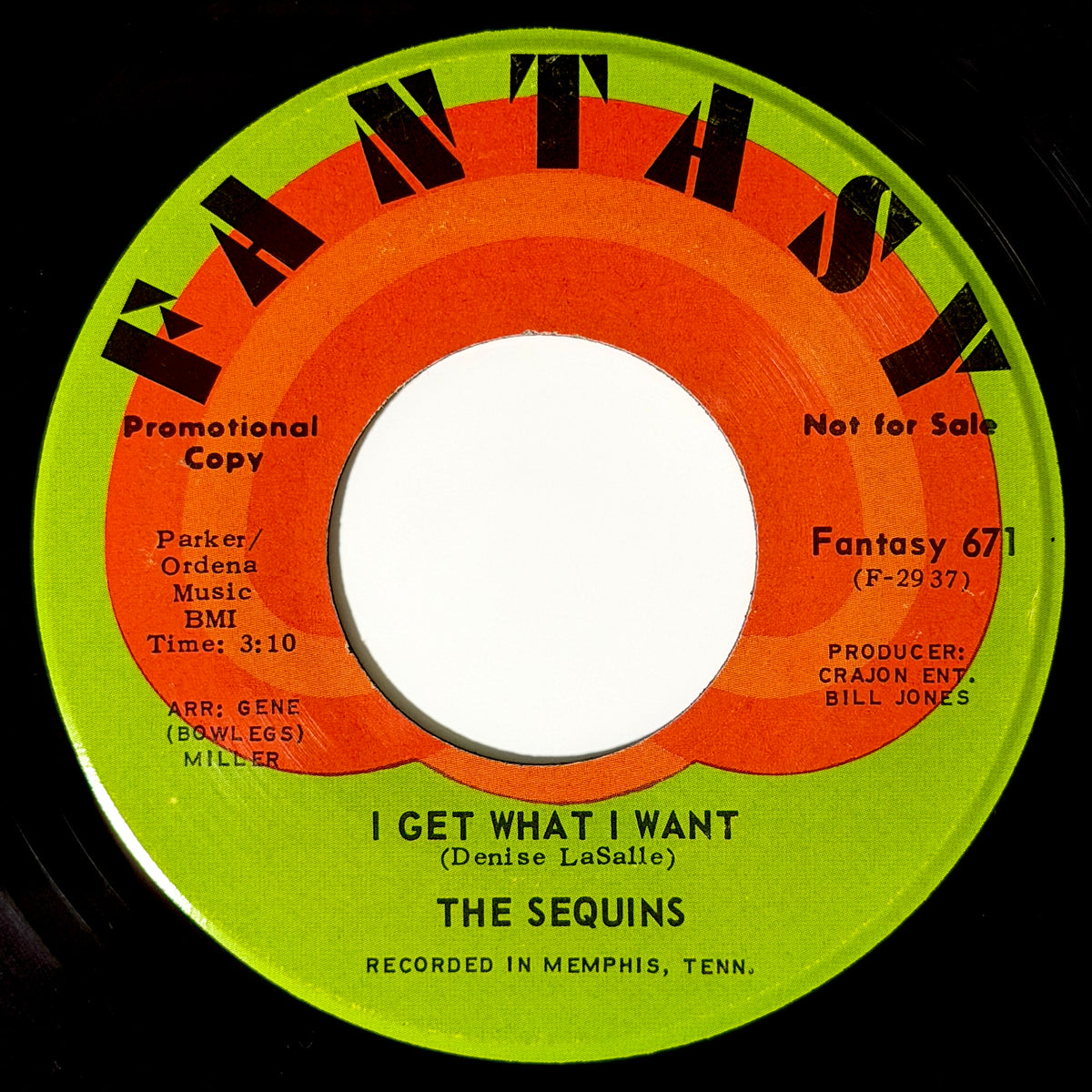 Sequins - Anyone Can See / I Get What I Want [1971 US Promo Copy - Fantasy 671] (7inch)_2