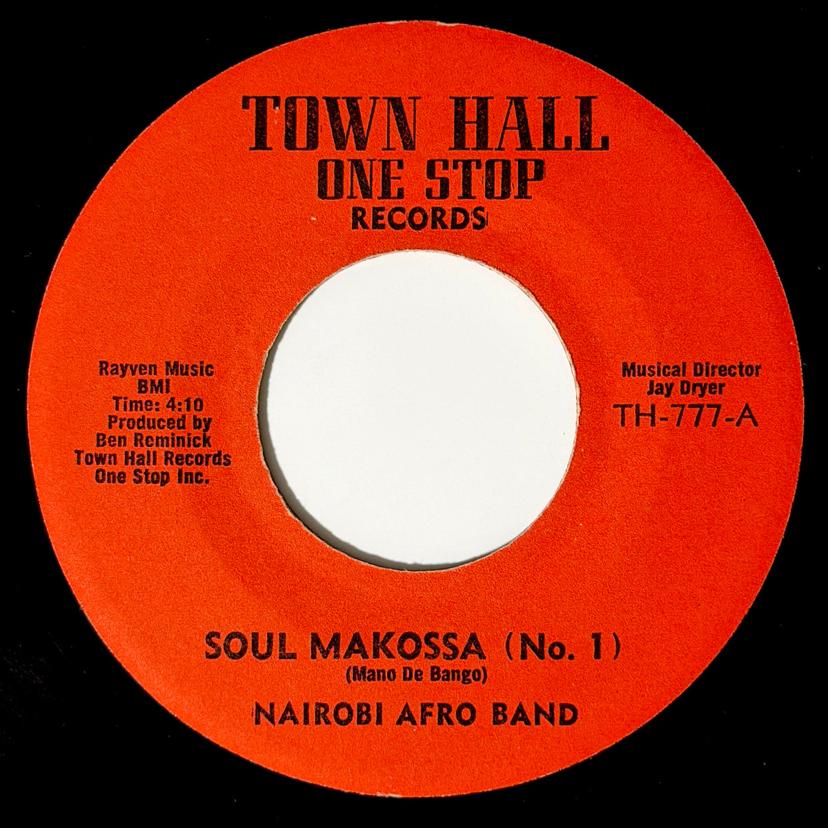 Nairobi Afro Bandm, Jamaica Playboys - Soul Makossa (No. 1) / Makossa Reggae [1973 US Original Press - Town Hall TH-777] (7inch)_1