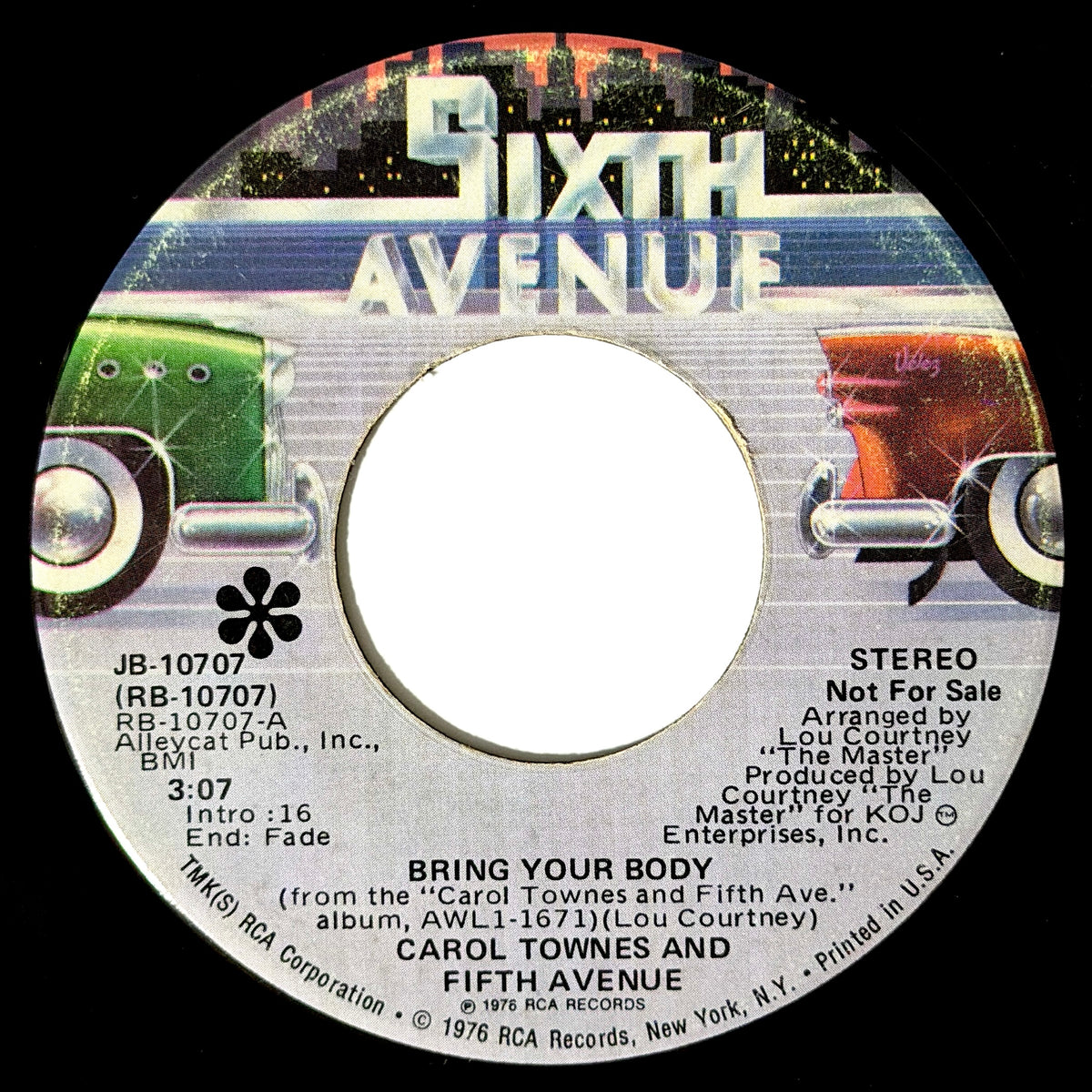 Carol Townes and Fifth Avenue - Bring Your Body / You Can't Come Empty Handed [1976 US Original Press - Sixth Avenue RB-10707] (7inch)_1