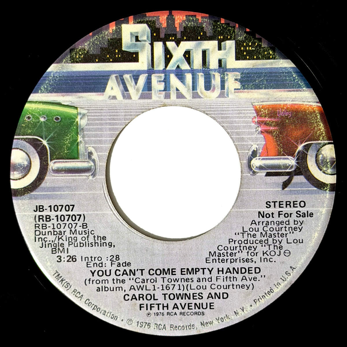 Carol Townes and Fifth Avenue - Bring Your Body / You Can't Come Empty Handed [1976 US Original Press - Sixth Avenue RB-10707] (7inch)_2