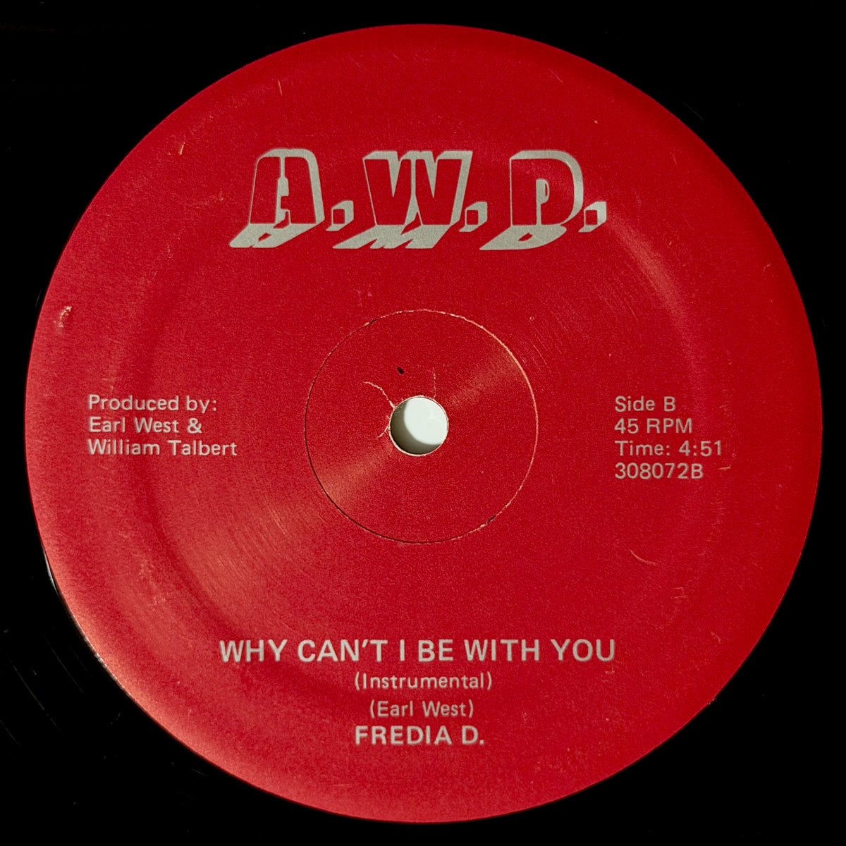 Fredia D. - Why Can't I Be With You / Instrumental [1983 US Original Press - A.W.D. 308072] (12inch)_2
