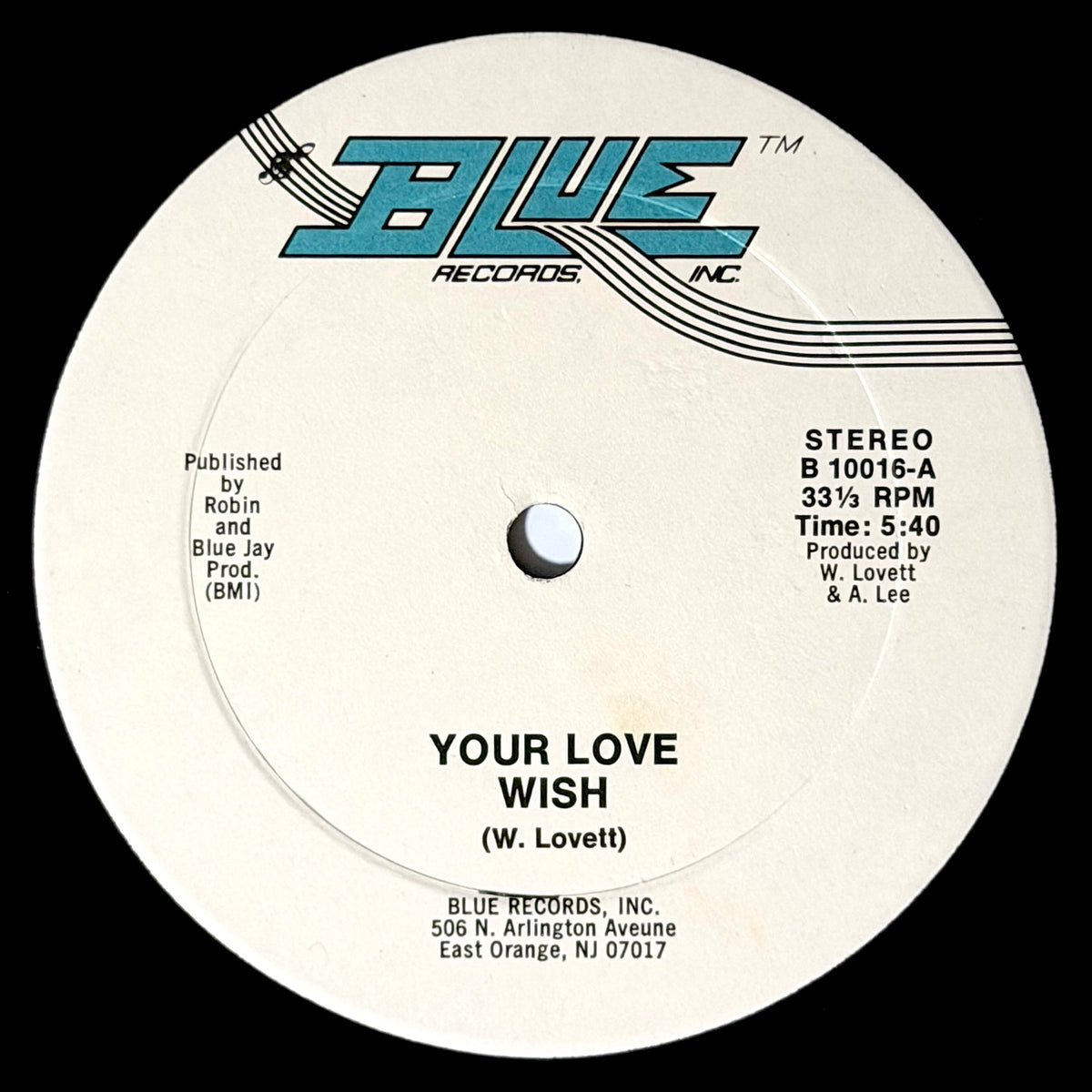 Wish - Your Love / You're The One [1984 US Original Press - Blue B 10016] (12inch)_1