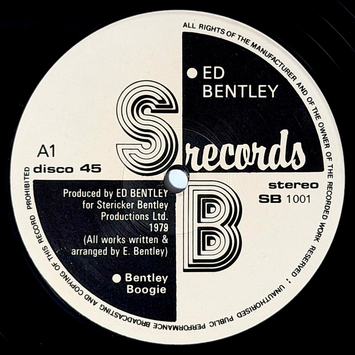 Ed Bentley - Bentley Boogie / Hot E / Walk On High [1979 UK Original Press - SB SB 1001] (12inch)_1