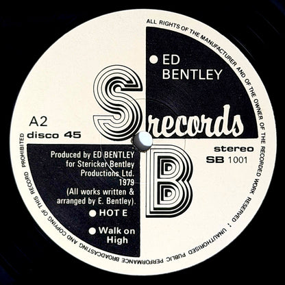 Ed Bentley - Bentley Boogie / Hot E / Walk On High [1979 UK Original Press - SB SB 1001] (12inch)_2
