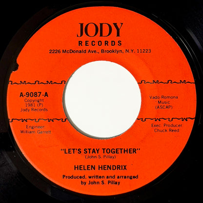Helen Hendrix - Let's Stay Together / Bang On It [1981 US Original Press - Jody A-9087] (7inch)_1